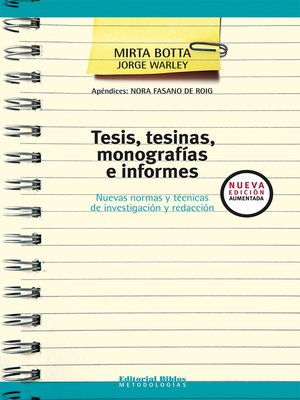 cover image of Tesis, tesinas, monografías e informes